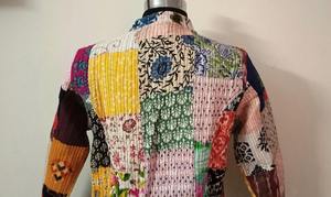 Veste universitaire en coton matelassé fait à la main multi-patchwork Design hiver et fête porter manteau d'hiver cadeau pour elle - Product Image 5