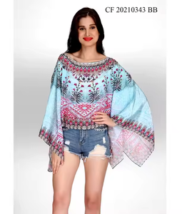 Tops florales informales de algodón 100% para mujer, hermosos tops con estampado Floral para verano y primavera, trajes bordados para todos los días, teñidos lisos - Product Image 1