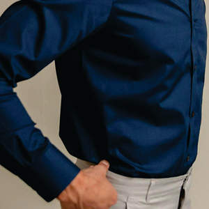 Vestido de alta calidad para hombre, camisa de manga larga, novedad de 2023, camisa de negocios a rayas de corte Regular de talla grande para hombre, blanco y azul - Product Image 5