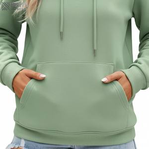 Sudaderas con capucha de calidad superior para mujer estilo coreano 70% algodón 30% poliéster reciclado medio Regular sudadera sudaderas con capucha de punto - Product Image 5