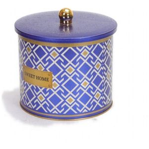 3.5L Seamless Pattern Design Geometric Lines Blue Background 175x155mm Metal round Canister Knob Handle Food <b>Storage</b> & <b>Container</b> - Product Image 3