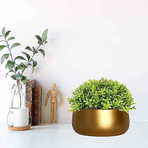 Jardinière moderne en tôle de style avec finition dorée et design unique Jardinière moderne de forme ronde pour le jardin - Product Image 4