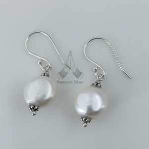 ต่างหูมุกบาโรกแบบห้อย, เงินแท้ 925 ประดับมุกน้ำจืดเคชิธรรมชาติ - Product Image 4