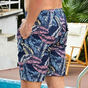 Solide plaine décontracté hommes maillot de bain séchage rapide coupe-vent respirant extérieur plage conseil Shorts tricoté toile 100% coton - Product Image 4