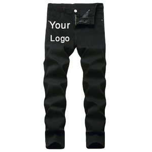 قماش مستدام بنطلون جينز رجالي منقوش بالزهور طباعة شعار مخصص سروال دينم ضيق المورد بنغلاديش - Product Image 4