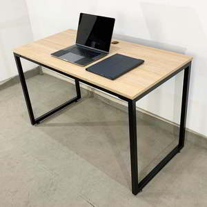 HOBP023 Minimalist Assembly Wooden Computer/Laptop <b>Table</b> <b>Foldable</b> Office Desk with Iron <b>Legs</b> for Hotels - Product Image 3