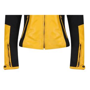 Blouson de moto en cuir véritable imprimé pour femme, coupe-vent, qualité supérieure, sur mesure, élégant, hiver, 100% cuir véritable - Product Image 5