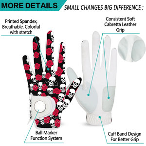 Wholesale Custom Logo Cabretta Leather Golf Gloves Men Women Golfers Soft Premium Heated Golf Gloves for <b>Both</b> sheepskin - Product Image 2