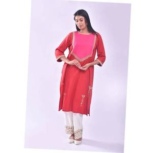 Lal Gulal Kurta Quần Set Vibrant <span class=keywords><strong>Red</strong></span> Dân tộc Mặc Cho Phụ Nữ | Bán Buôn Sẵn Sàng Cho Các Nhà Bán Buôn - Product Image 1