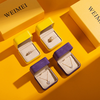 Boîte à bijoux en velours sur mesure WEIMEI, boîte de présentation de bijoux en carton de luxe, boîte d'emballage pour ensembles de bijoux, pour bague, collier