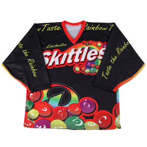 Camisetas de Hockey sobre Hielo Personalizadas 100% Poliéster con Cuello de Encaje, Ropa de Equipo OEM con Nombre y Número Sublimados, Uniformes de Hockey sobre Hielo - Product Image 3