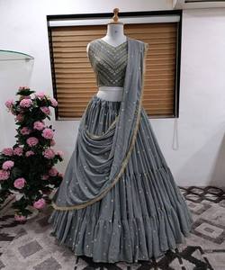 Elegante y Sencillo Lehenga Choli de Algodón Bordado, Blusa Multicolor de Diseño Moderno, Vestido de Novia Lavable para Mujer, Estilo Étnico - Product Image 2