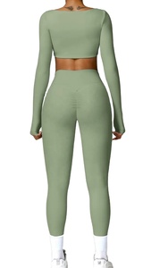 Gimnasio de alta calidad Fitness Activewear Plus Size Wear Entrenamiento Deportes Yoga Legging y Bra Set Slim Less Workout Running Leggings - Product Image 4