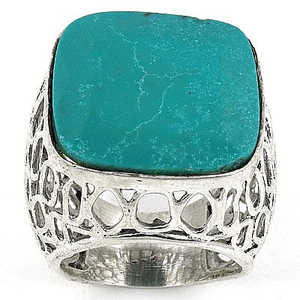 Bague statement pour homme en argent sterling 925 avec pierre turquoise, accessoire de bijouterie élégant - Product Image 3