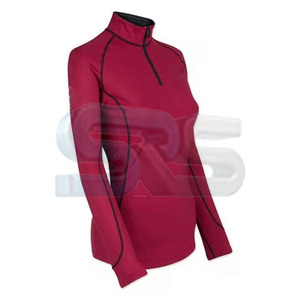 Nuevo diseño de camisa de entrenamiento de manga larga de capa base Ecuestre para mujer, ropa de montar con media cremallera, fábrica de Jodhpur & Breeches - Product Image 6