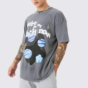 Oversized Heavyweight 100% Cotton Puff Printed <b>T</b>-<b>Shirt</b> for <b>Men</b> Custom Logo Design Short Sleeve Jersey Polyester - Product Image 1