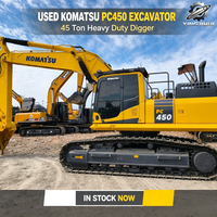 Excavatrice sur chenilles Komatsu PC450 de 45 tonnes, grande pelle minier lourde avec moteur SAA6D125E5, excavatrice de construction japonaise d'occasion