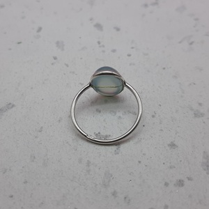 925 argent lunette bague calcédoine pierre précieuse à la main bohème concepteur unisexe mariage/fiançailles/fête accessoire diamant bijoux - Product Image 2