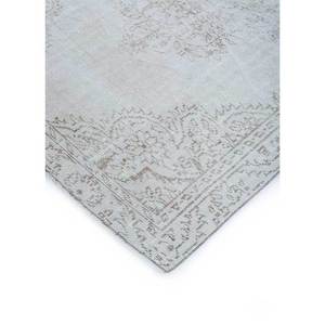 Tapis en laine noué à la main gris et noir vintage Pae-633, tapis de salon rectangulaire abstrait à motif médaillon pour adolescents et maison - Product Image 2