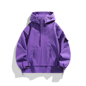 Veste coupe-vent d'été vintage en toile personnalisée coupe ajustée avec poche avant pour hommes - Product Image 3