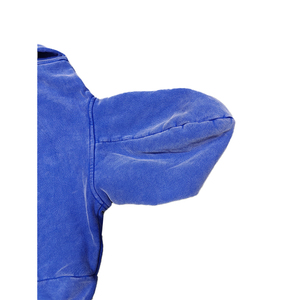 Pull à capuche à la mode bleu délavé à l'acide pour hommes, manches longues, décontracté avec techniques brodées et motif solide - Product Image 5
