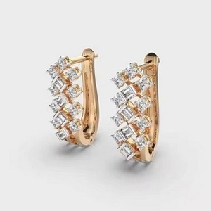 Pendientes de Diamantes Redondos Brillantes de la Mejor Calidad con Certificación para Reventa y Regalos Disponibles a Precio de Exportación - Product Image 2
