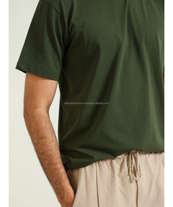 2026 Hot Sale Men's <b>Olive</b> <b>Green</b> Cotton <b>T</b>-<b>Shirt</b> Short Sleeve O-Neck Regular Fit Solid Casual Jersey Woven Breathable Acid Wash - Product Image 6