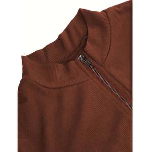 Combinaison une pièce extensible noire à col roulé et manches longues pour femme, idéale pour le fitness (vente en gros) - Product Image 3