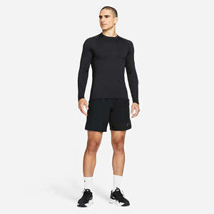 Camiseta de Manga Larga para Hombre, Ajustada, Negra, Ligera, Elástica, Transpirable, 92% Poliéster, 8% Elastano - Product Image 1