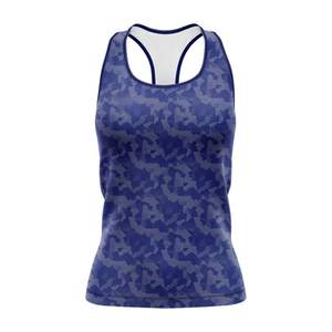 Logo personnalisé imprimé drapeau américain sublimé débardeurs 100% polyester chemises de gymnastique d'entraînement à dos nageur avec Logo avant Position - Product Image 5