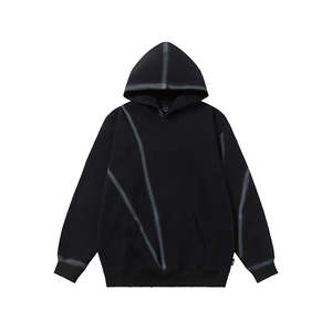 Nouveau sweat à capuche streetwear pour homme, en polaire épaisse unie, à épaules tombantes, personnalisable par sérigraphie, en polyester/coton - Product Image 3