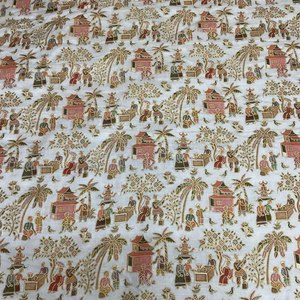 Nặng Poly Nga Lụa Jacquard Vải Với In Kỹ Thuật Số Thoáng Khí Và Bộ Nhớ Tính Năng Cho Boys 'Kurta Koti Trong Kho Các Mặt Hàng - Product Image 2