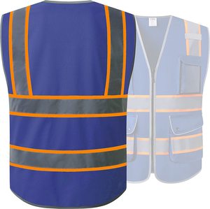 Chaleco de seguridad para mujeres y hombres, alta visibilidad, con bolsillos, cremallera frontal, chalecos de seguridad para trabajadores, chaleco de construcción, uniforme. - Product Image 2