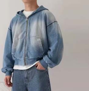 Custom Heavyweight Sun Faded Acid Wash Hoodies Unisex <b>Vintage</b> Essential Street wear Sun Faded <b>Zip</b> <b>up</b> <b>Hoodie</b> Men - Product Image 1