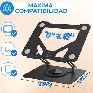 Soporte Ajustable y Plegable de Aleación de Aluminio para Laptop y Tablet, Elevador Ergonómico para Escritorio y Trabajo Móvil - Product Image 4