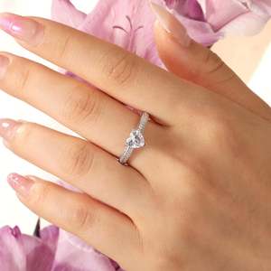 Jeulia Custom Classic Twist Eternity Heart <b>Ring</b>-18K Rose Gold Plated Cluster Inlay <b>Ring</b> for Anniversary - Product Image 5