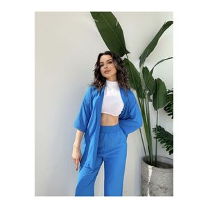 Kimono Seersucker avvolgente Set superiore inferiore