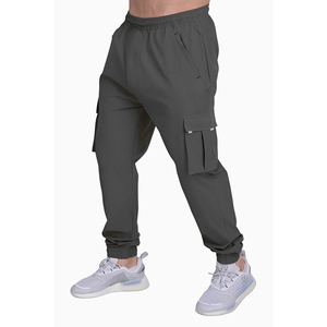 Pantalon Cargo pour Hommes Slim Fit Design Personnalisé avec Taille Élastique, Poches Latérales à Rabat, et Appel Streetwear Urbain-Vente de Gros - Product Image 4