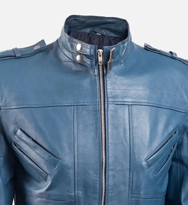 Veste en cuir à capuche personnalisée de haute qualité pour hommes Meilleur prix Veste en cuir de mode fabriquée au Pakistan - Product Image 3