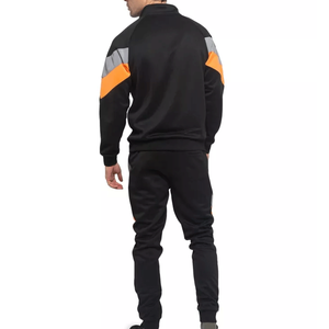 Men's Reflective Striped Jogging 100% Cotton Tracksuit Full Zipper Jacket & <b>Track</b> Pant Tracksuits Set - Product Image 3
