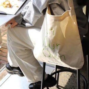 Meilleures ventes de sacs à provisions à long manche imprimés de logo personnalisé ART- 701-01 sac fourre-tout en coton recyclé de haute qualité - Product Image 5