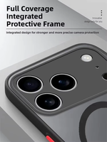 Coque de Téléphone de Luxe Mate Magnétique Compatible Recharge sans Fil pour iPhone 17 16 15 14 13 11 12 Pro Max Mini Plus XS Max XR X Housse Blindée