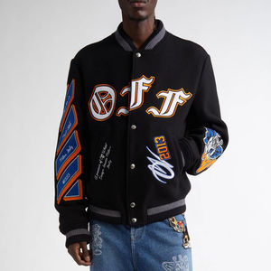 Veste universitaire noire au design esthétique pour hommes, veste de baseball Letterman College, bombardier, veste universitaire chaude pour hommes, vente en gros - Product Image 1