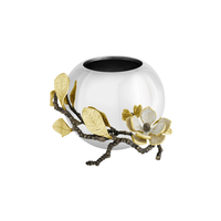Vase à fleurs décoratif en fer finition laiton doré antique moderne pour décoration intérieure, table, salon, chambre à coucher