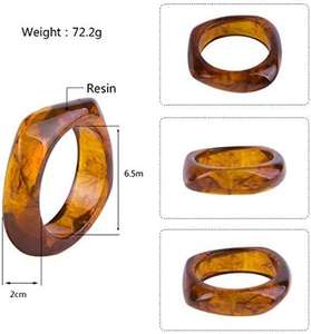 Epoxy Resin Lock Shape <b>Christian</b> Women's Bangles Trendy Luxury Jewelry for Weddings Eid Celebrations & Special Occasions - Product Image 6