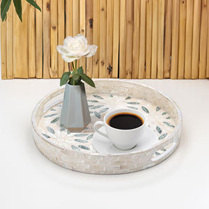 Bandeja con incrustaciones de nácar de Vietnam, bandeja de servicio elegante hecha a mano, respetuosa con el medio ambiente para Hotel, Bar, cafetería e interiores, SM2040 - Product Image 2