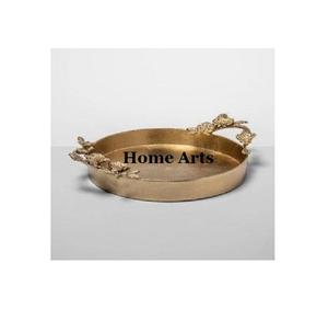 Plateau de service alimentaire en aluminium de la plus haute qualité Plateau à thé et à café de forme ronde pour la maison et l'hôtel Vaisselle - Product Image 6