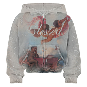 2026 High Quality Men's Zip-Up <b>Hoodie</b> Custom Heavyweight Bling <b>String</b> All-Rhinestone 3D Hot Manufacturer Full Bling Hooded - Product Image 1