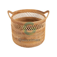 Panier de rangement en rotin tressé Galaximex fabriqué au Vietnam, avec poignées, couleur naturelle écologique, taille personnalisée, multifonctionnel pour la maison
