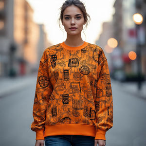 Sudadera Personalizada Unisex con Bordado y Sublimación, 100% Algodón, Invierno, Informal, Deportiva, Holgada, Manga Larga, Lisa - Product Image 3